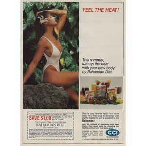 CCI Nutrition Company  Tropical Products Vtg Print Ad 1991 u Sexy lady Swimsuit
